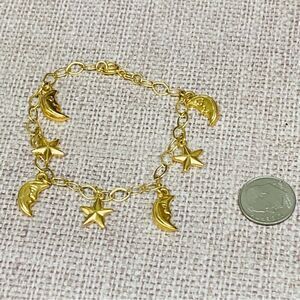 Gold Moon and Stars Bracelet‎